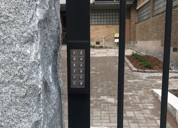 Slimstone keypad securing access to company premises