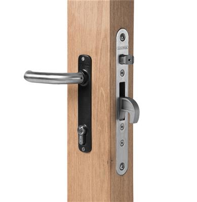 Stainless steel insert lock for wooden gates